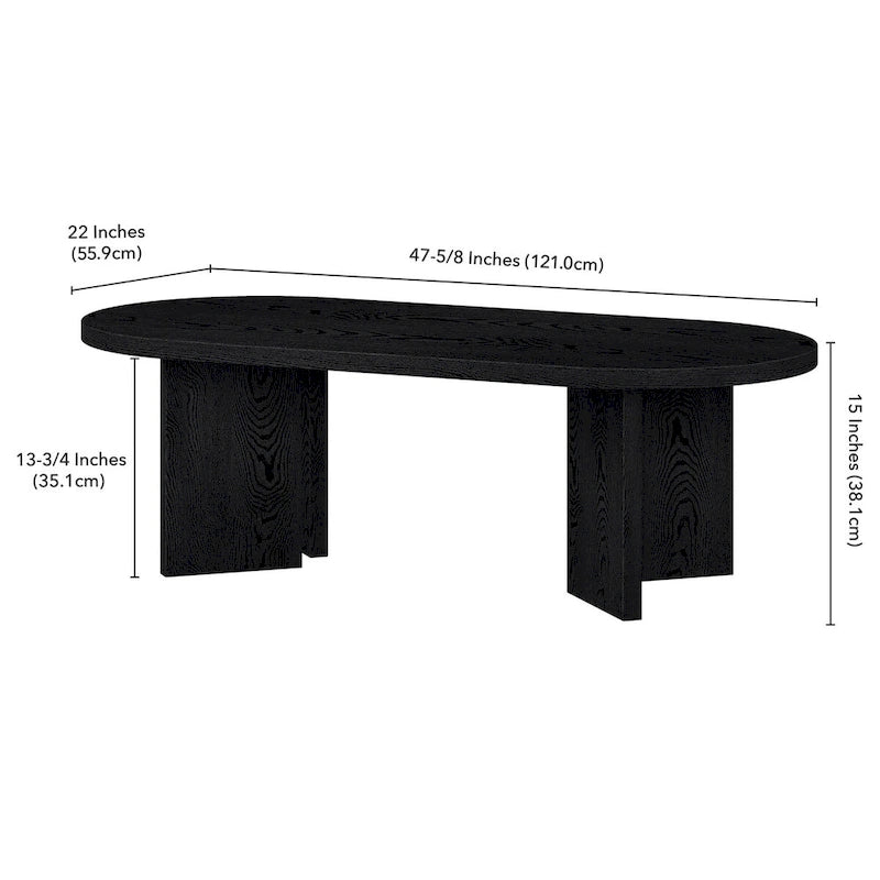 Table basse ovale large Alma 48 - 47,63 de large