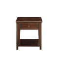 HomeRoots 24 Walnut Manufactured Wood Rectangular End Table With Drawer And Shelf - 22