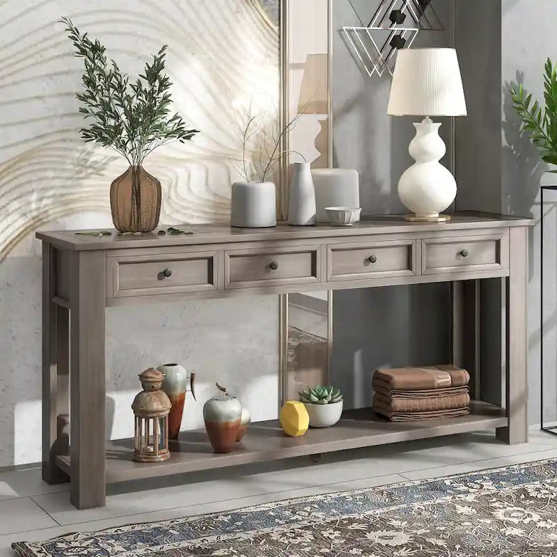 Sofa Table with Storage Drawers