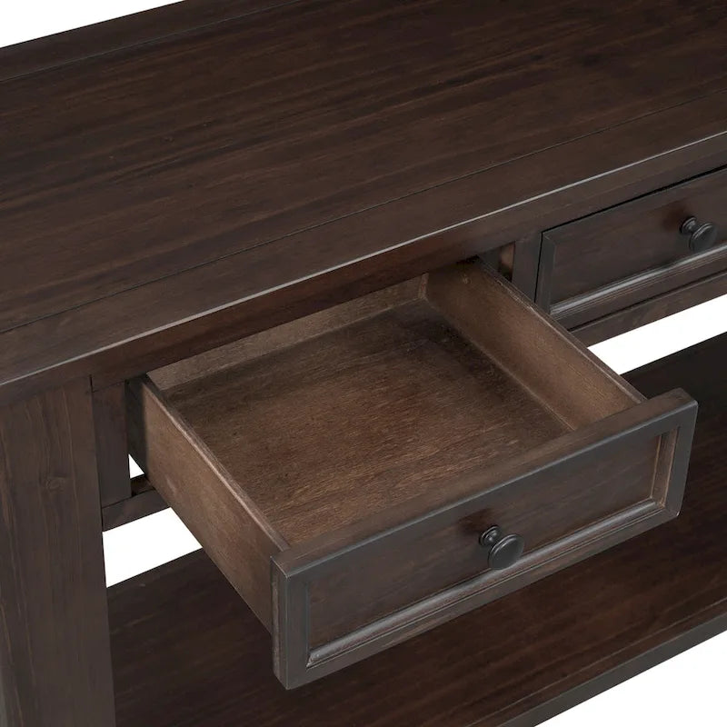 Table de canapé avec tiroirs de rangement