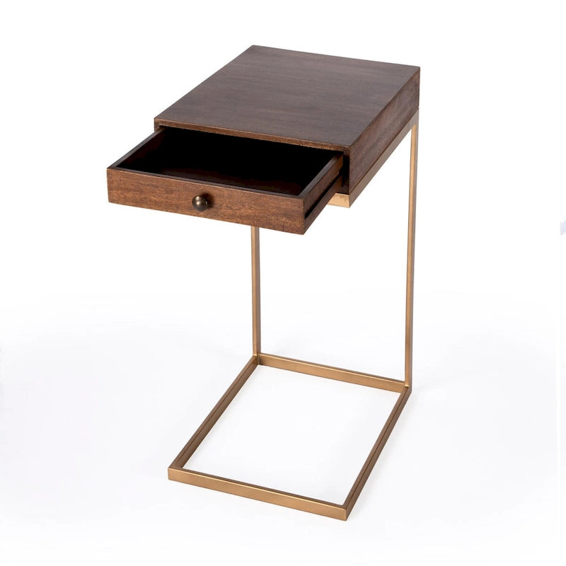 Table d'appoint Alec avec 1 tiroir en forme de C