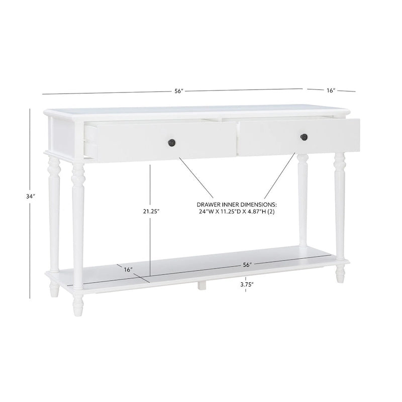 Console Jowin en bois blanc