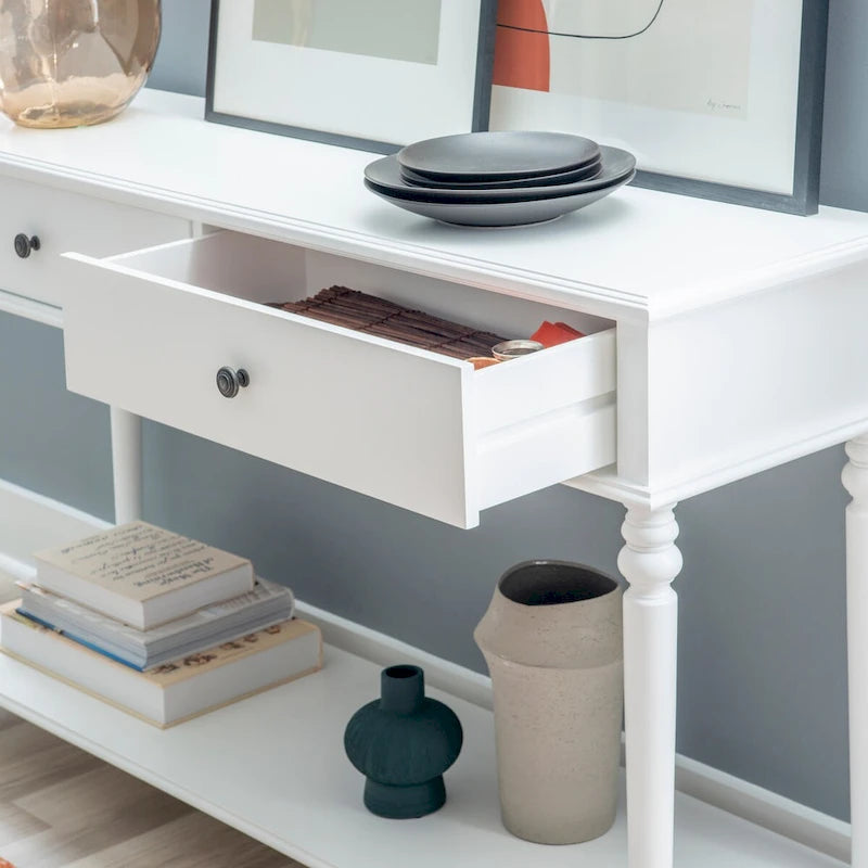 Console Jowin en bois blanc