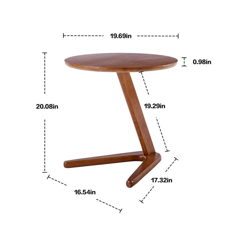 SEYNAR Table d'appoint ronde polyvalente en bois massif ou petite pièce d'appoint