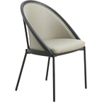 Chaise de salle à manger Urbane en similicuir et pieds en acier thermolaqué par LeisureMod