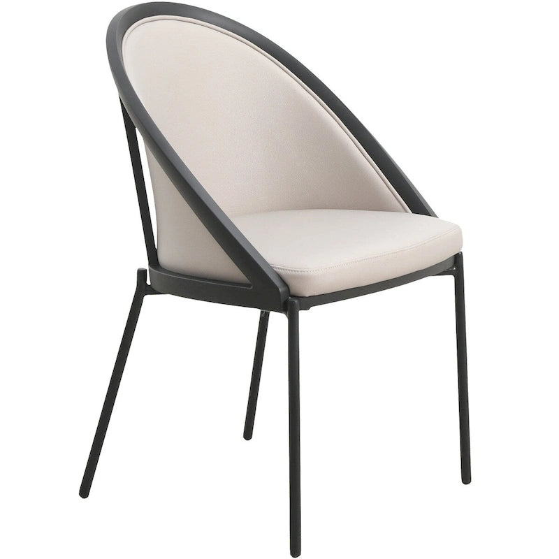 Chaise de salle à manger Urbane en similicuir et pieds en acier thermolaqué par LeisureMod
