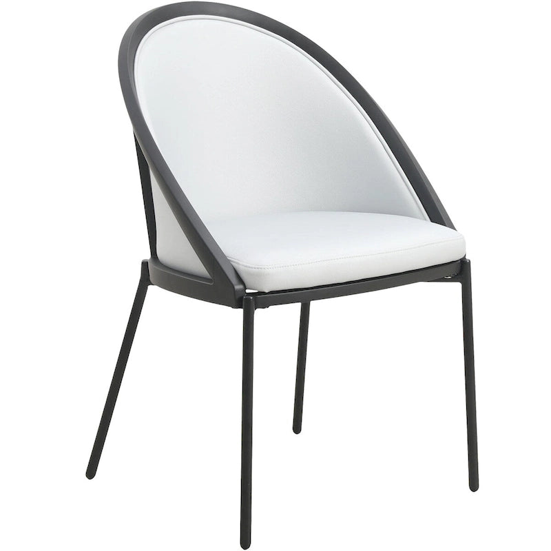 Chaise de salle à manger Urbane en similicuir et pieds en acier thermolaqué par LeisureMod