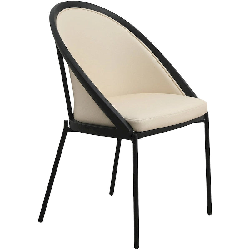 Chaise de salle à manger Urbane en similicuir et pieds en acier thermolaqué par LeisureMod