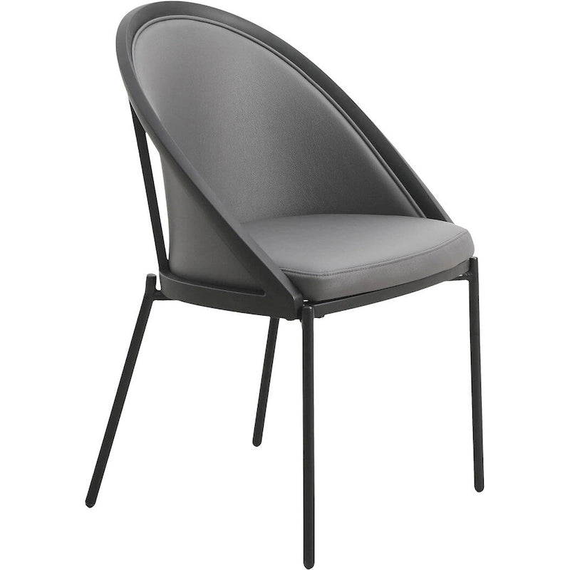 Chaise de salle à manger Urbane en similicuir et pieds en acier thermolaqué par LeisureMod