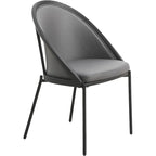 Chaise de salle à manger Urbane en similicuir et pieds en acier thermolaqué par LeisureMod