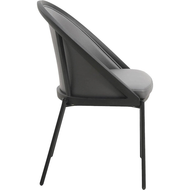 Chaise de salle à manger Urbane en similicuir et pieds en acier thermolaqué par LeisureMod
