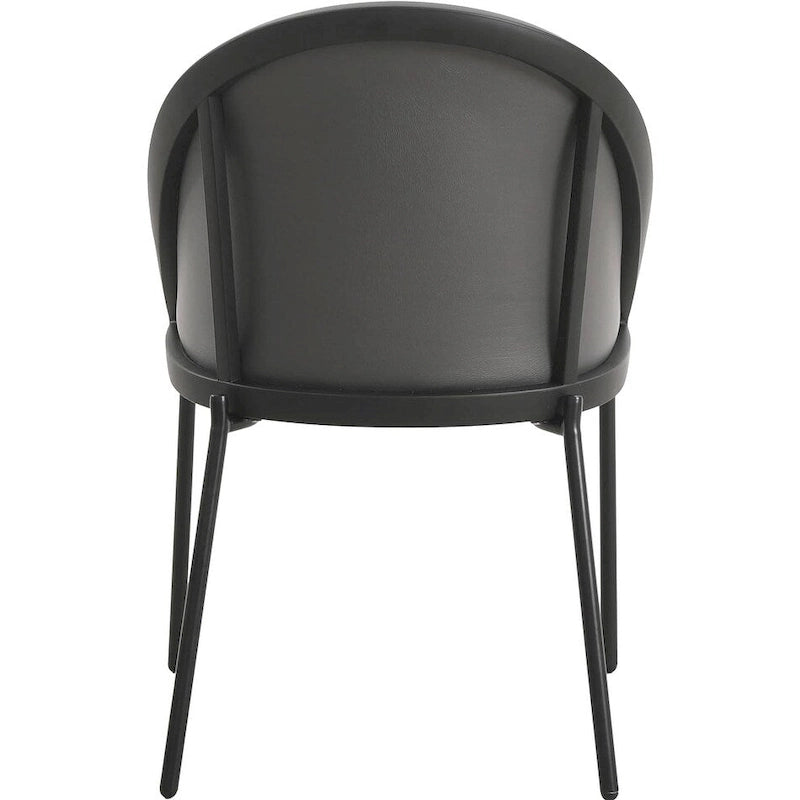 Chaise de salle à manger Urbane en similicuir et pieds en acier thermolaqué par LeisureMod