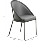 Chaise de salle à manger Urbane en similicuir et pieds en acier thermolaqué par LeisureMod