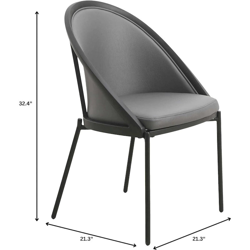 Chaise de salle à manger Urbane en similicuir et pieds en acier thermolaqué par LeisureMod