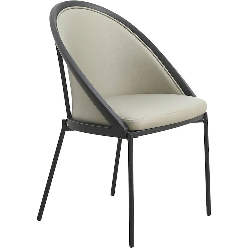 Chaise de salle à manger Urbane en similicuir et pieds en acier thermolaqué par LeisureMod