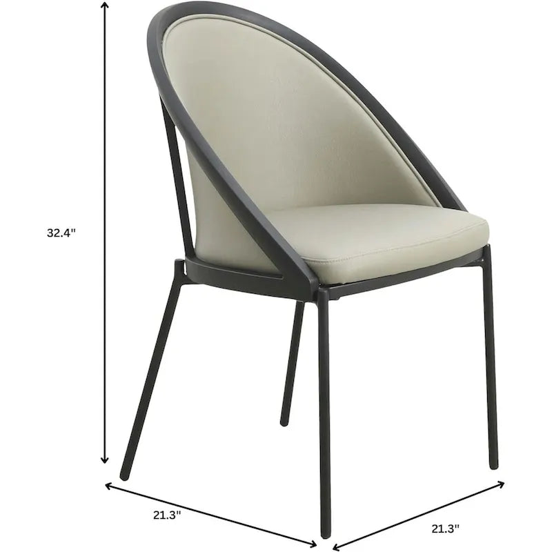 Chaise de salle à manger Urbane en similicuir et pieds en acier thermolaqué par LeisureMod