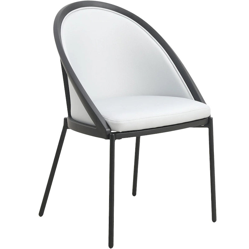 Chaise de salle à manger Urbane en similicuir et pieds en acier thermolaqué par LeisureMod