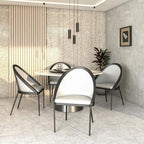 Chaise de salle à manger Urbane en similicuir et pieds en acier thermolaqué par LeisureMod