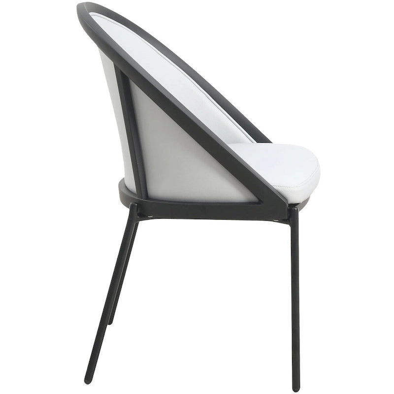 Chaise de salle à manger Urbane en similicuir et pieds en acier thermolaqué par LeisureMod