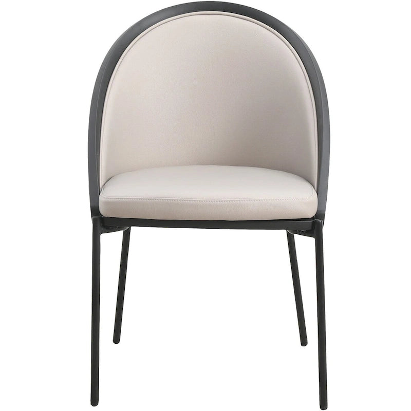 Chaise de salle à manger Urbane en similicuir et pieds en acier thermolaqué par LeisureMod