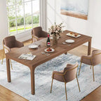 Table de salle à manger de 199,9 cm, grande table en bois avec pieds en métal pour salon, cuisine
