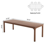 Table de salle à manger de 199,9 cm, grande table en bois avec pieds en métal pour salon, cuisine