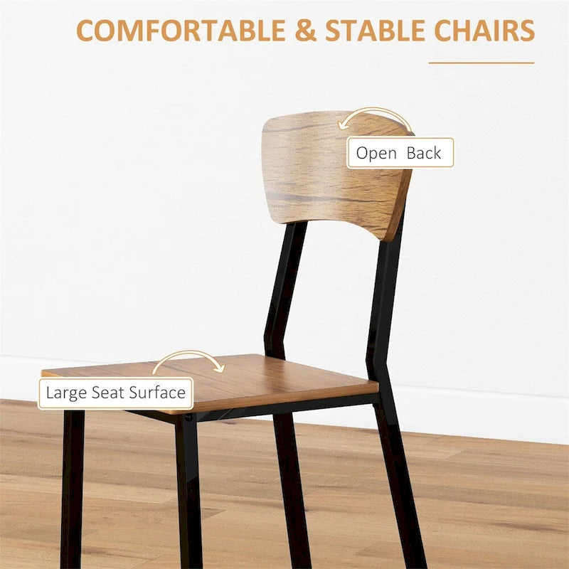 Ensemble table de salle à manger avec table de cuisine rectangulaire et chaises (lot de 5)