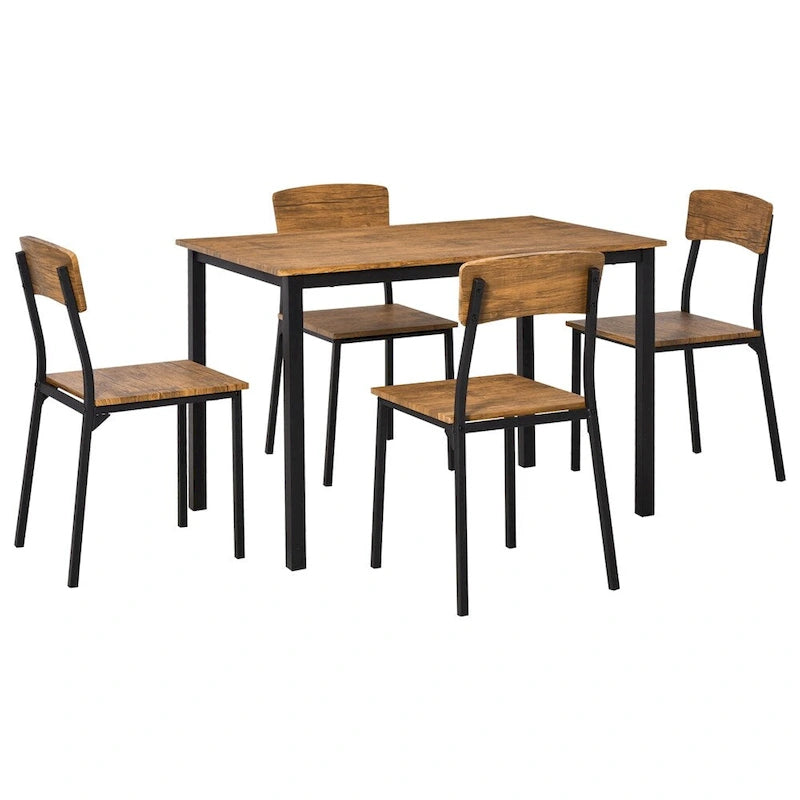 Ensemble table de salle à manger avec table de cuisine rectangulaire et chaises (lot de 5)