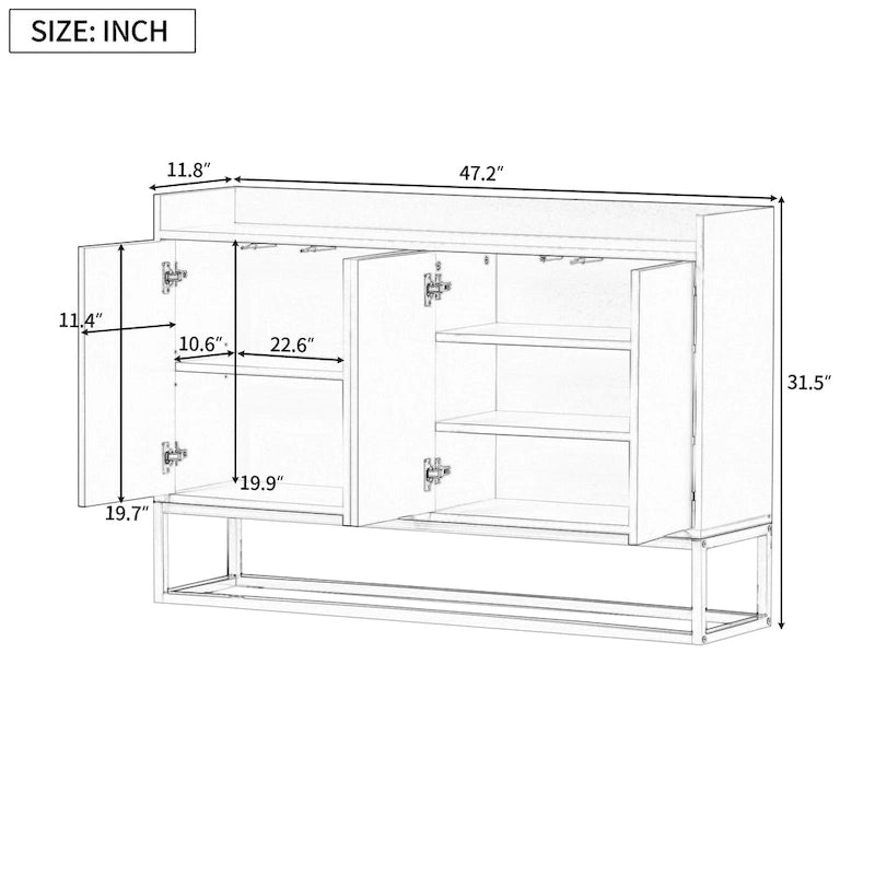 Buffet de cuisine, commode, bar à café, meuble de rangement d'appoint, table de service