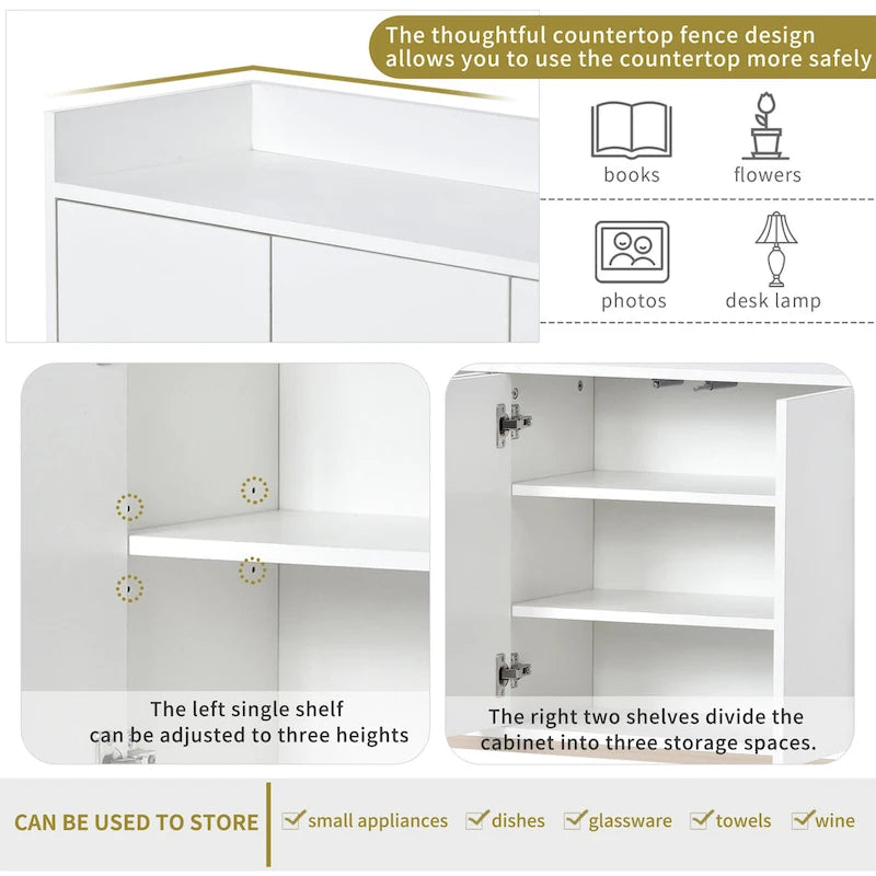 Buffet de cuisine, commode, bar à café, meuble de rangement d'appoint, table de service