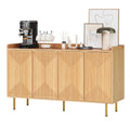 Buffet double Moasis avec étagère de rangement, meuble à 4 portes pour salon et cuisine