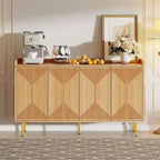 Buffet double Moasis avec étagère de rangement, meuble à 4 portes pour salon et cuisine