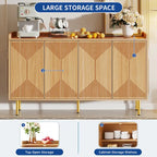 Buffet double Moasis avec étagère de rangement, meuble à 4 portes pour salon et cuisine