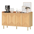 Buffet double Moasis avec étagère de rangement, meuble à 4 portes pour salon et cuisine