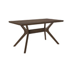 Table de salle à manger rectangulaire à chevrons, pieds croisés, 60 po