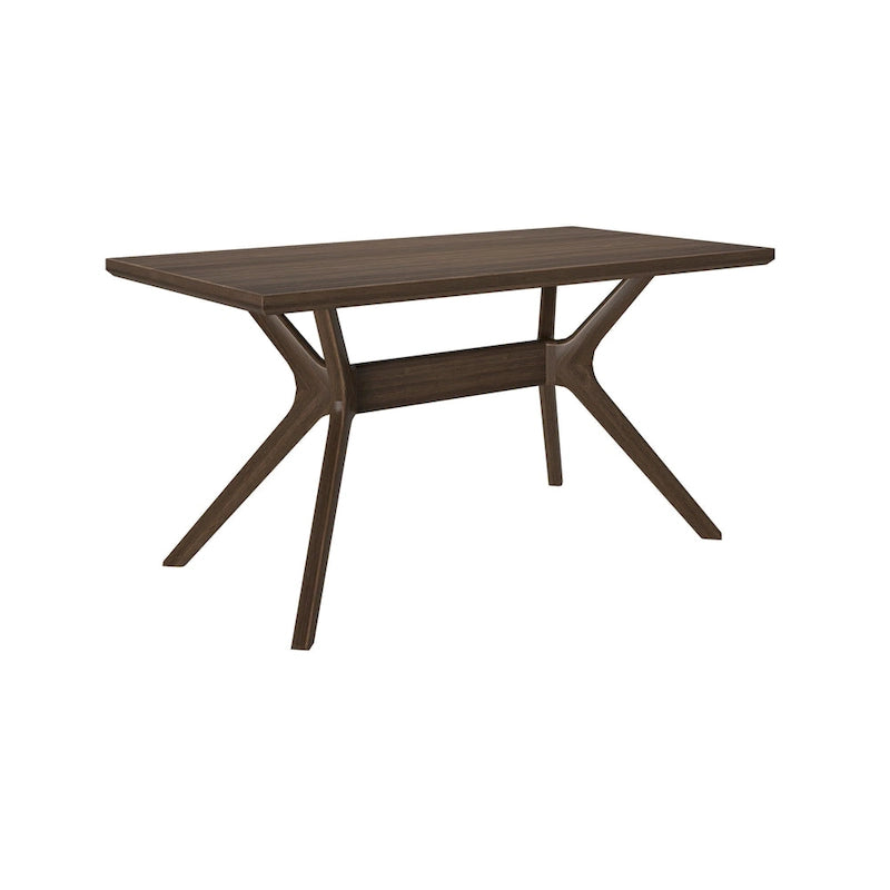 Table de salle à manger rectangulaire à chevrons, pieds croisés, 60 po