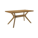 Table de salle à manger rectangulaire à chevrons, pieds croisés, 60 po