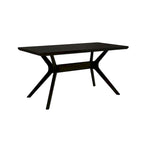 Table de salle à manger rectangulaire à chevrons, pieds croisés, 60 po
