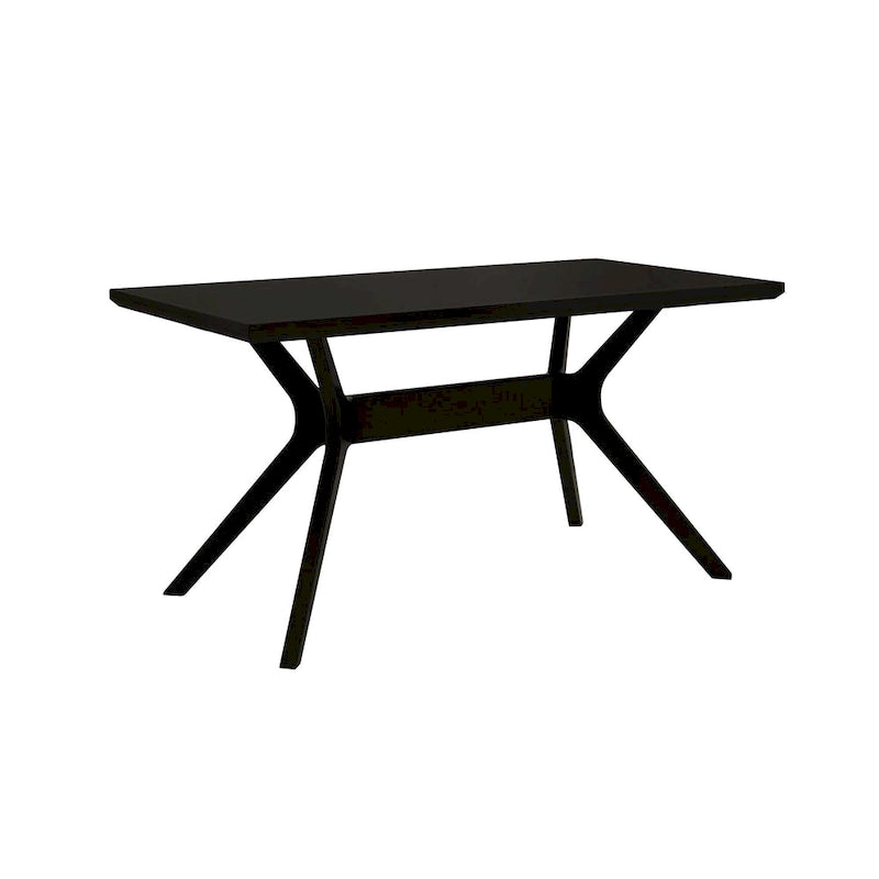 Table de salle à manger rectangulaire à chevrons, pieds croisés, 60 po