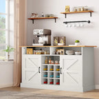 Meuble de bar à café 52Farmhouse avec étagère flottante – 15,75P x 52L x 34H
