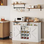 Meuble de bar à café 52Farmhouse avec étagère flottante – 15,75P x 52L x 34H
