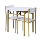 3 Piece Drop Leaf Dining Table Set, Modern Counter Height Round Dining Set with 2 Chairs, Wood Small Kitchen Table Set