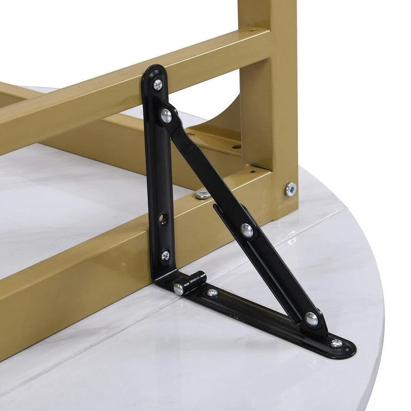 3 Piece Drop Leaf Dining Table Set, Modern Counter Height Round Dining Set with 2 Chairs, Wood Small Kitchen Table Set