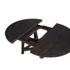 Table à rallonges ronde en bois massif de style industriel