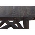 Table à rallonges ronde en bois massif de style industriel