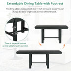6-Piece Extendable Dining Table Set with 4 Chairs and Bench