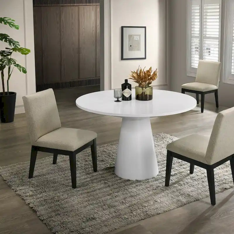 Ensemble de salle à manger à pied central Roundhill Rocco 5 pièces 48", table ronde à pied central avec 4 chaises