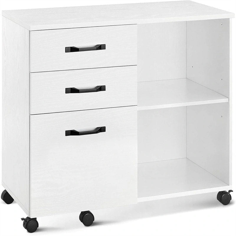 3 Drawers and Open Storage Shelves - 15.7D x 31.5W x 26H