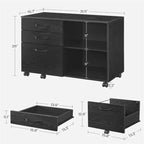 3 Drawers and Open Storage Shelves - 15.7D x 31.5W x 26H