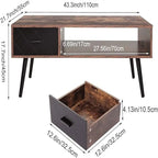 Une table basse avec tiroirs